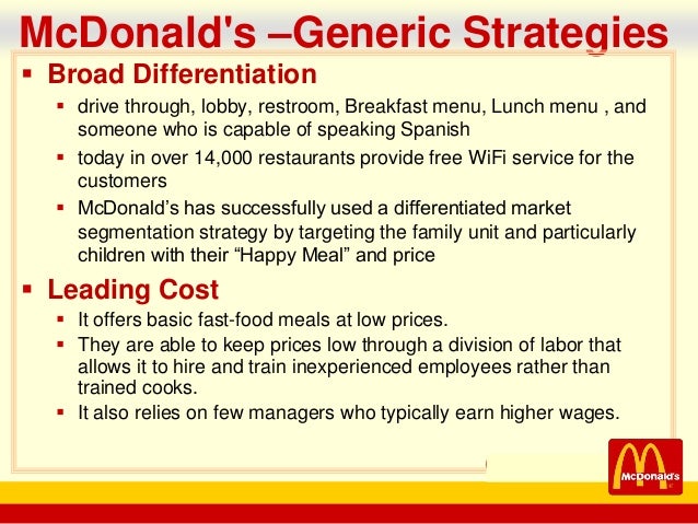 mcdonalds diversification strategy regaining mcdonalds competitive advantage